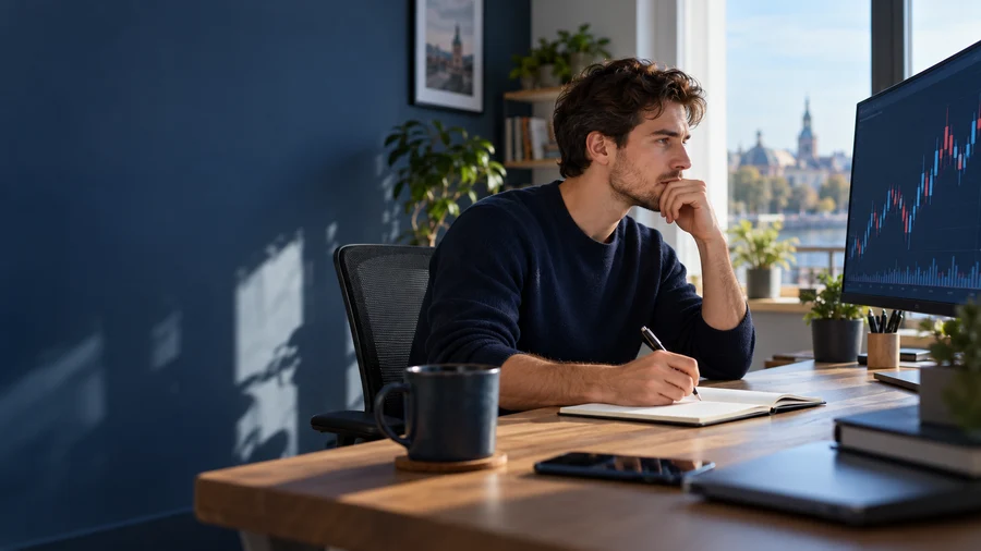 Beginner studying a price chart and writing a trading plan